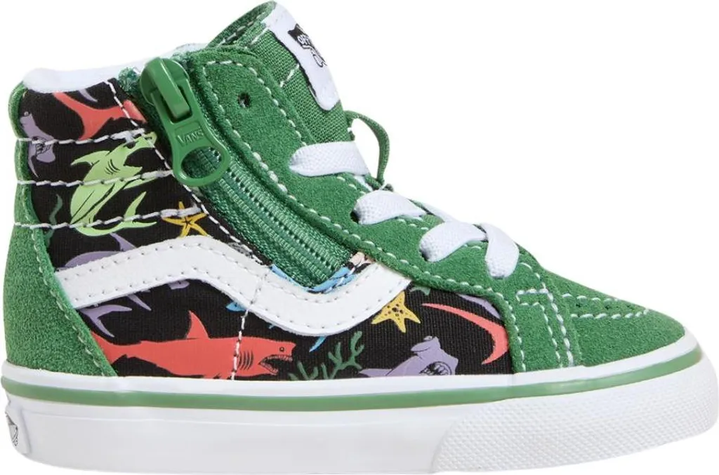 OFFERTA Vans SK8-Hi Reissue Glow Sharks Verde - Scarpe con Zip Laterale