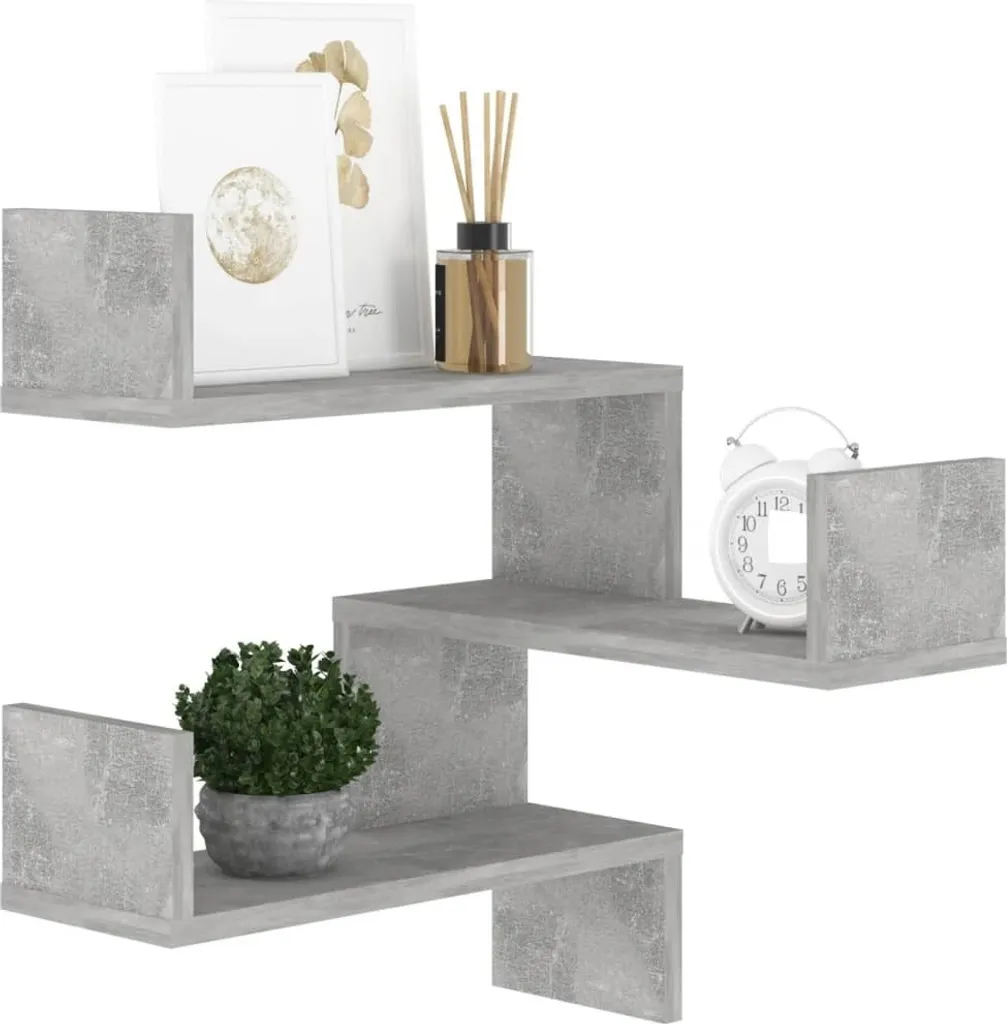 Rangement d'angle mural gris béton pour optimiser vos petits espaces - 4
