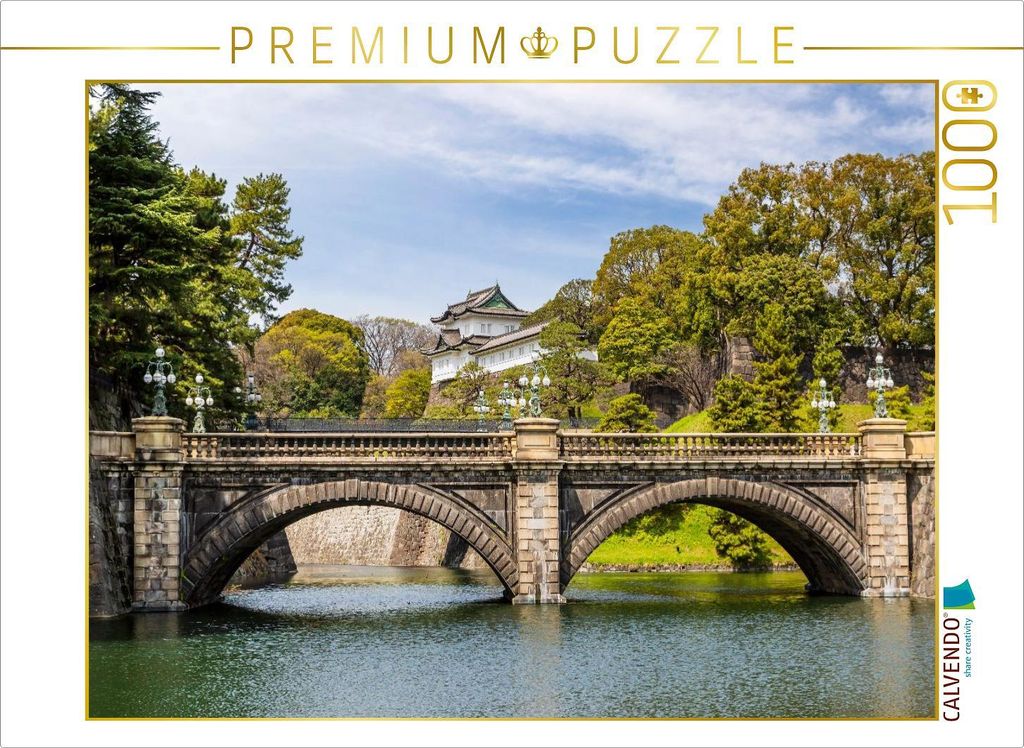CALVENDO Puzzle Seimon Ishibashi und Nijubashi vor Wachturm des Kaiserpalastes | 1000 Teile Lege-Größe 64x48cm Foto-Puzzle für glückliche Stunden