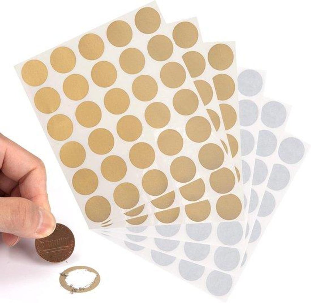 Runde Krassticker Set 25cm Silber Gold