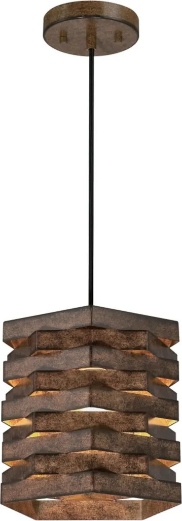 Suspension bois de grange Charlize 1 lumière au style vintage chic