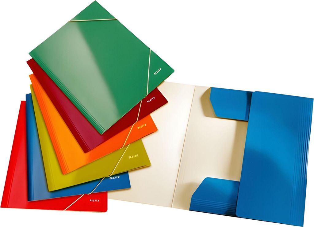 LEITZ Eckspannermappe WOW DIN A4 Karton farbig sortiert 6 Stück