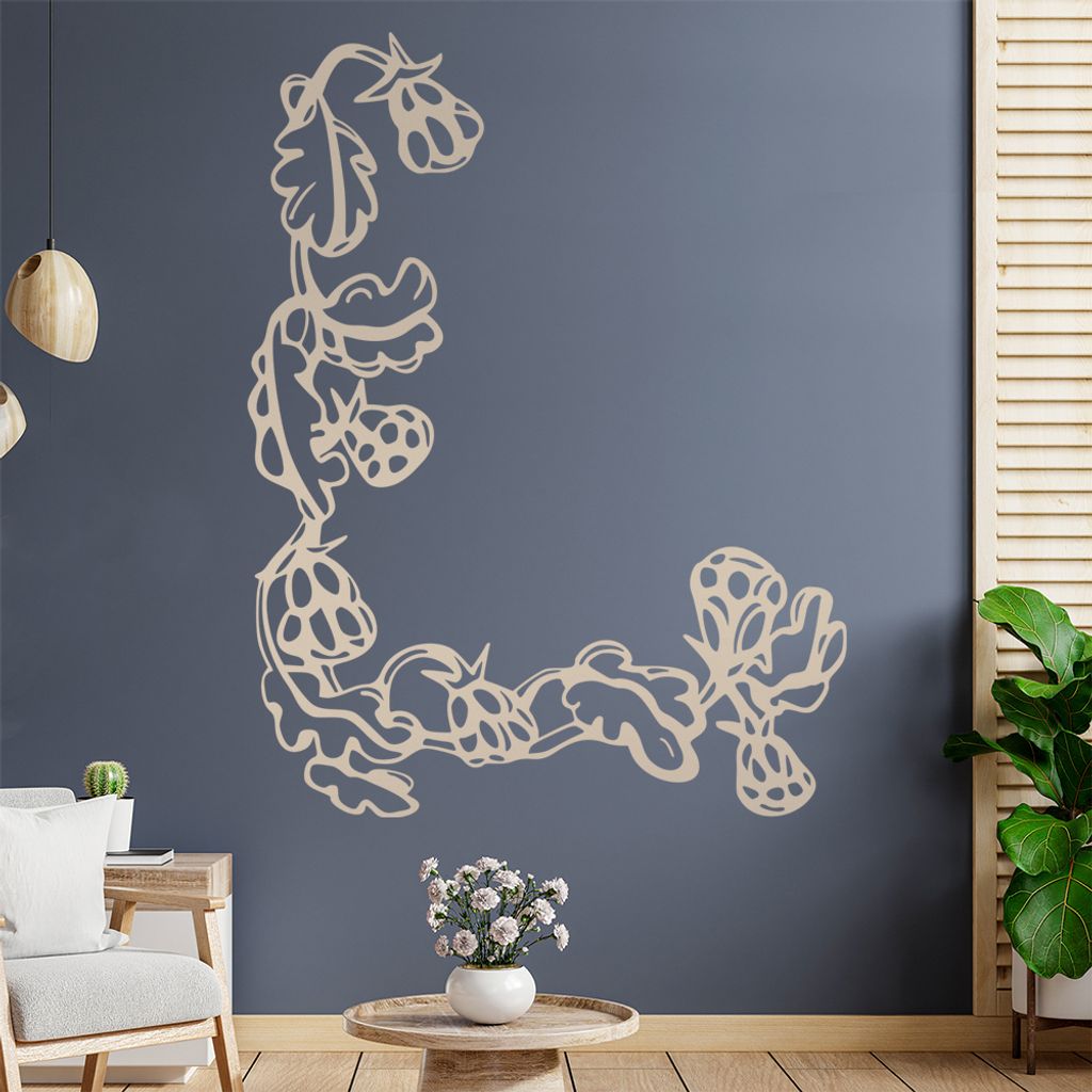 Blumen - Ranken Wandtattoo in 6 Größen - Wandaufkleber Wall Sticker - Dekoration, Küche, Wohnzimmer, Schlafzimmer, Badezimmer