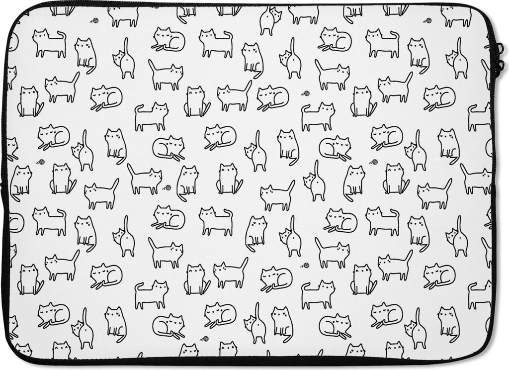 MuchoWow Laptop Hülle 14 ZollMädchen - Katze - Muster - Mädchen - Kinder - Kinder Laptoptasche - Laptoptasche - Stoßsicher - Schutzhaube