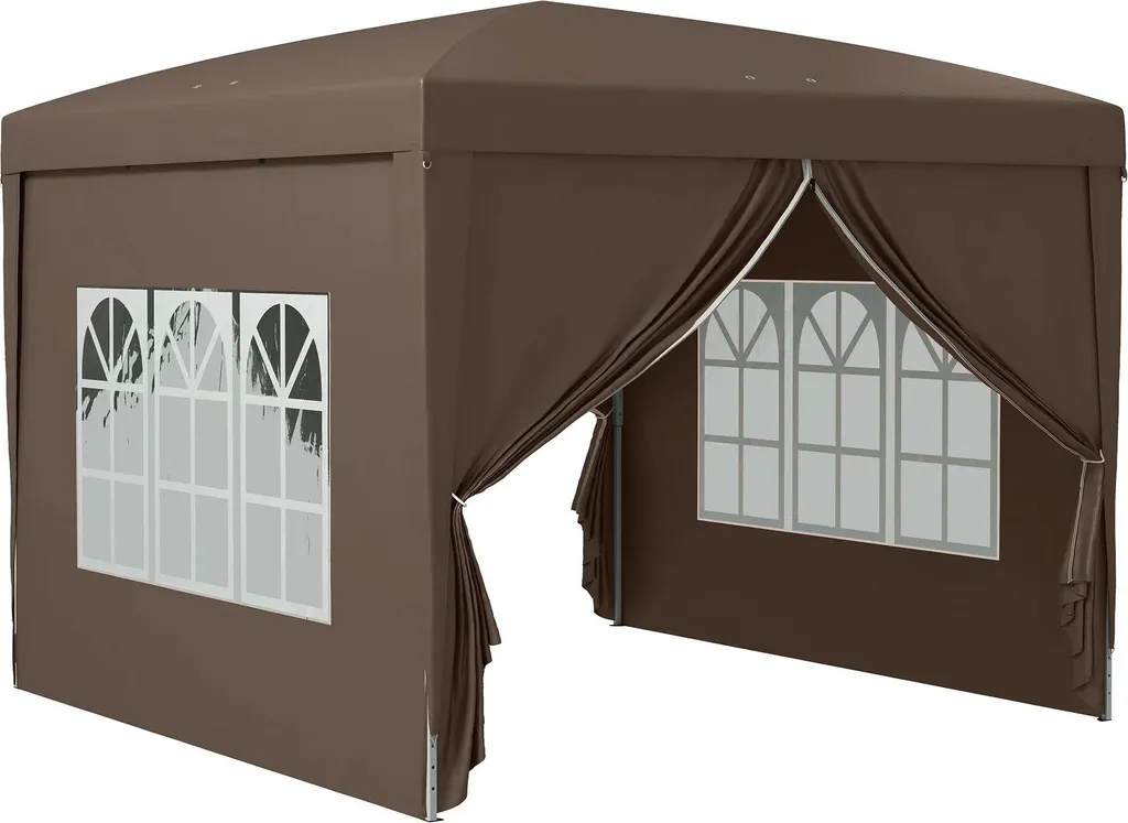 Abri de Terrasse Marron pour Déjeuner à l'Ombre - Pavillon Hydrofuge UV
