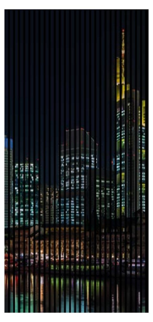 Akustikpaneele mit Digitaldruck Frankfurt01 19 x 1133 x 2400 mm Frankfurt Skyline Nacht MDF PET-Fasern Wandpaneele Schwarz 2 Einzelplatten