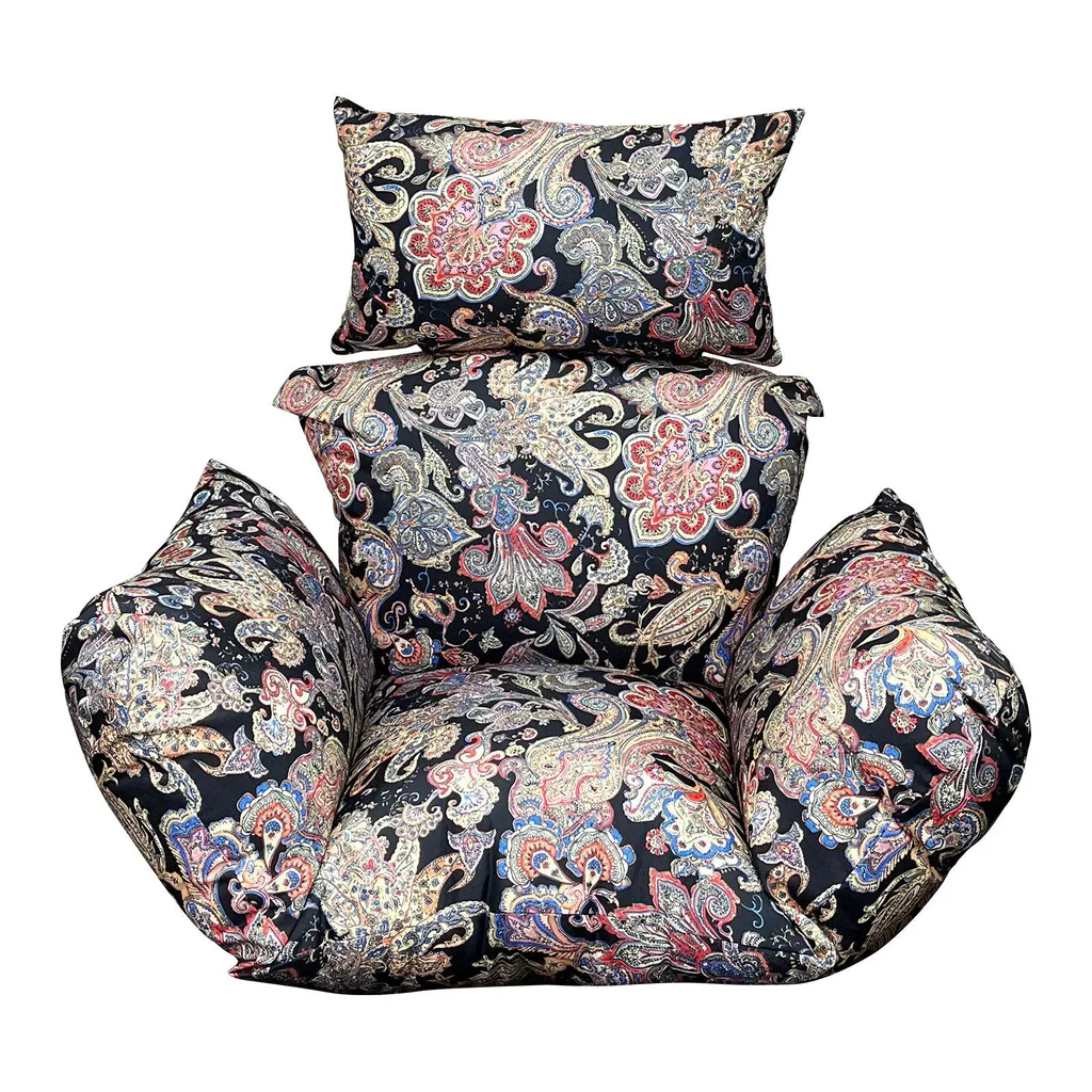 Coussin de remplacement capitonné pour fauteuil suspendu motif à fleurs