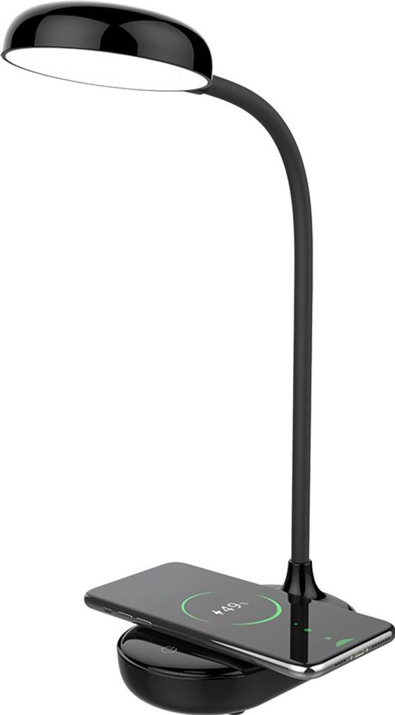 BigBen Connected, LED Schreibtischlampe Flexibel 15W Qi Ladegerät Touch-Steuerung, Schwarz