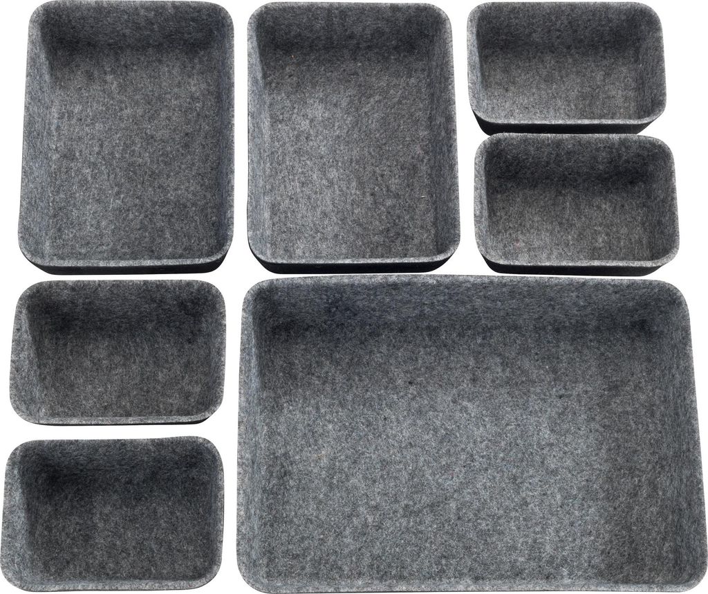 WENKO Schubladen Organizer Set Filz Schwarz Ordnung Produktbild 