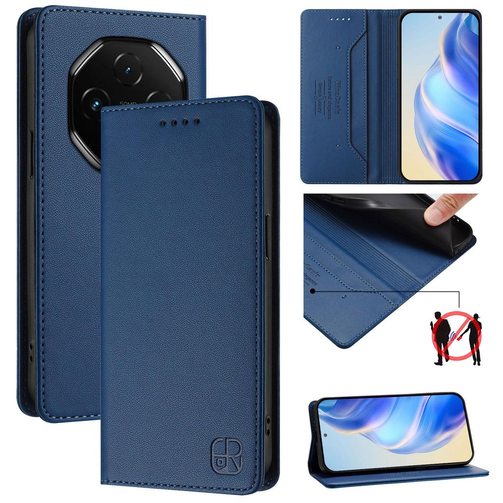 Lederhülle für Umidigi G100 Pro Hülle Flip Brieftasche Kartenfächern Ständer Schutzhülle Blau