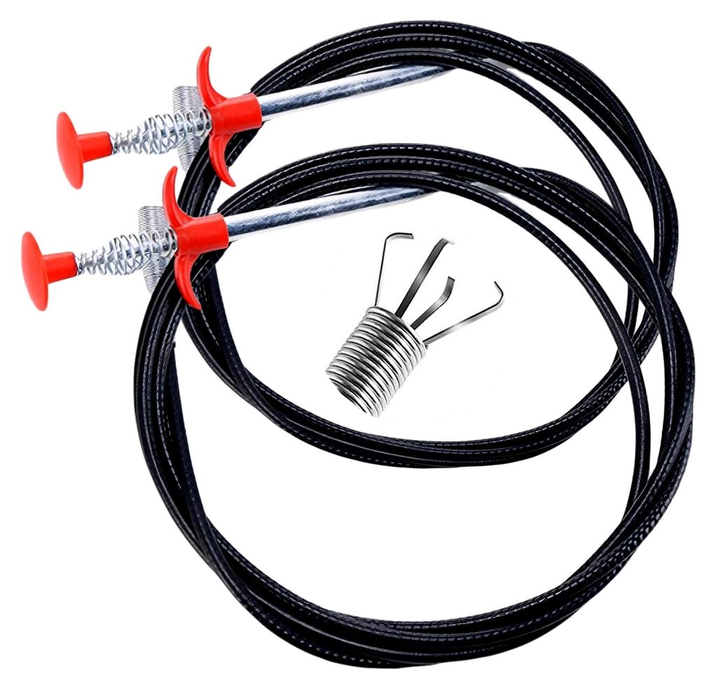 Krallengreifer, 0,9 m & 2 m flexible Abflussrohrspirale, Rohrreinigungsspirale, einziehbare Greifzange, Teleskop für Badewannen und Waschbecken