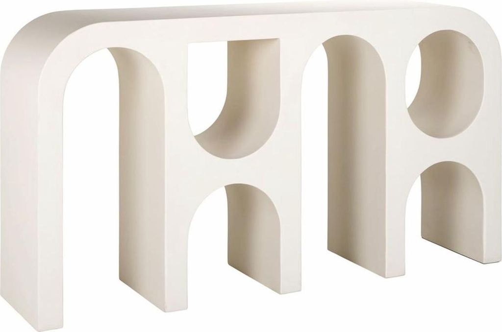 Casa Padrino Luxus Konsole Weiß 150 x 35 x H. 80 cm - Luxus Wohnzimmer Möbel