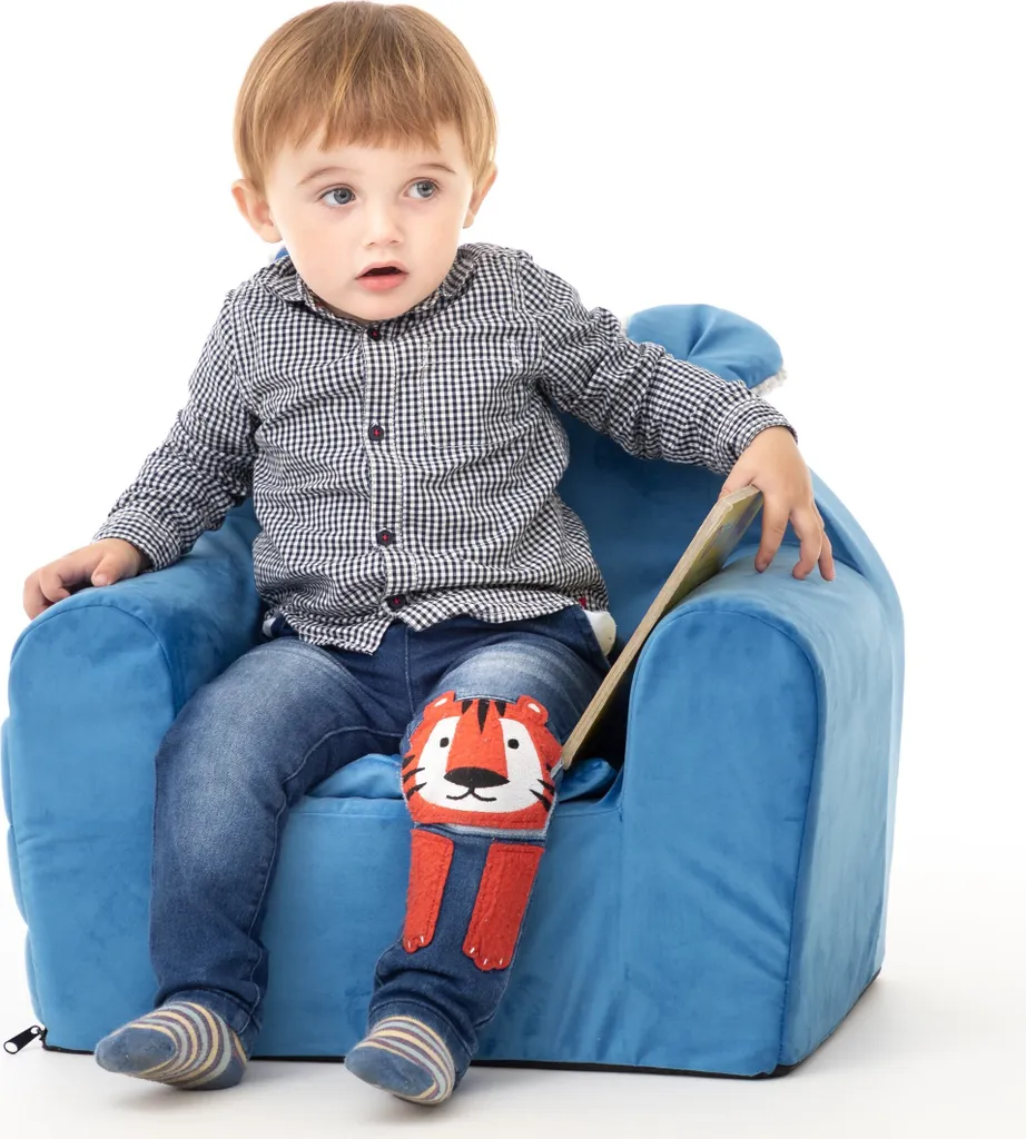 Fauteuil bébé sécurisé bleu - Fini les chutes des grands canapés de salon