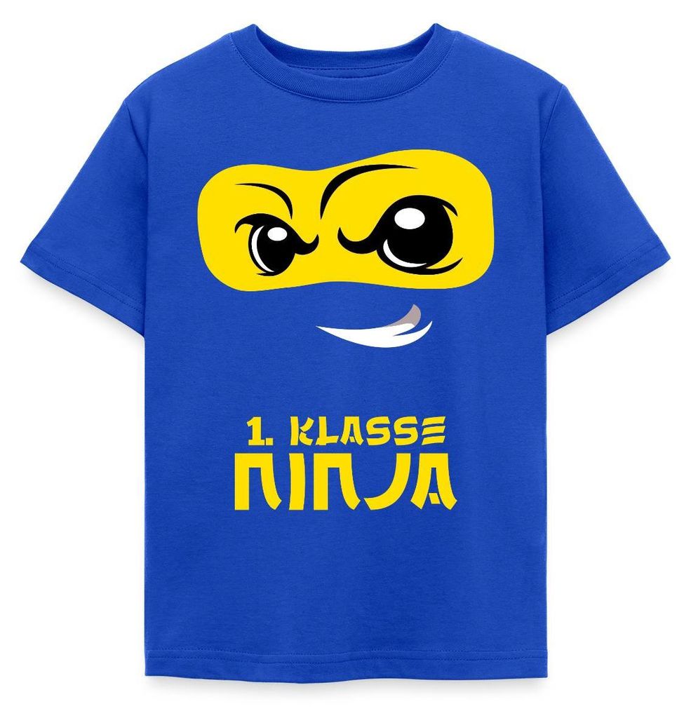 Spreadshirt Einschulung Tshirt 1. Klasse Ninja Kinder T-Shirt, 98/104 (3-4 Jahre), Royalblau