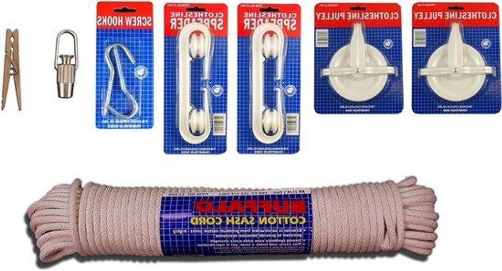 Drooglijn Kit - 100 Fuß - inklusive Installationsteilen - Kleidungstrockner