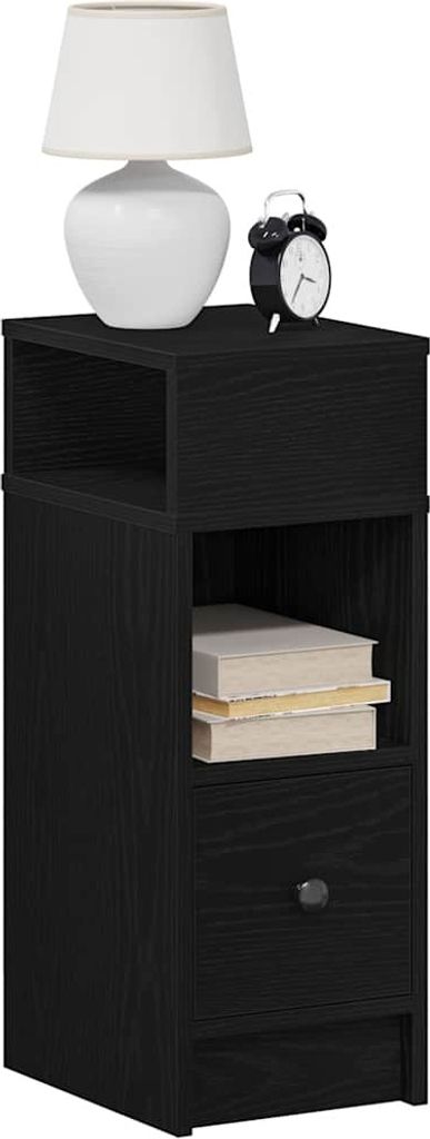 "im Angebot" Nachttisch/Nachtschrank - mit Reichlich Stauraum - mit Schublade Schwarz 25x31x66 cm - Beistellschrank CC24472