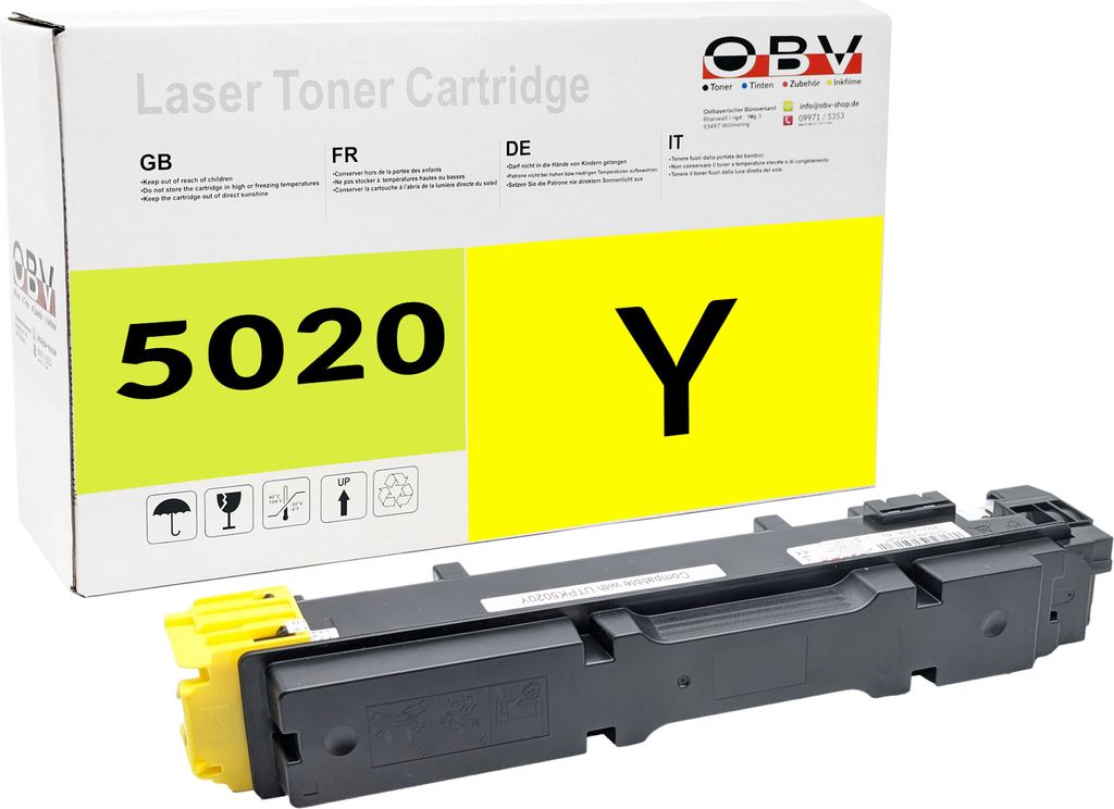 Toner kompatibel Utax PK-5020Y / 1T02YJAUT0 – Gelb – Produktbild 