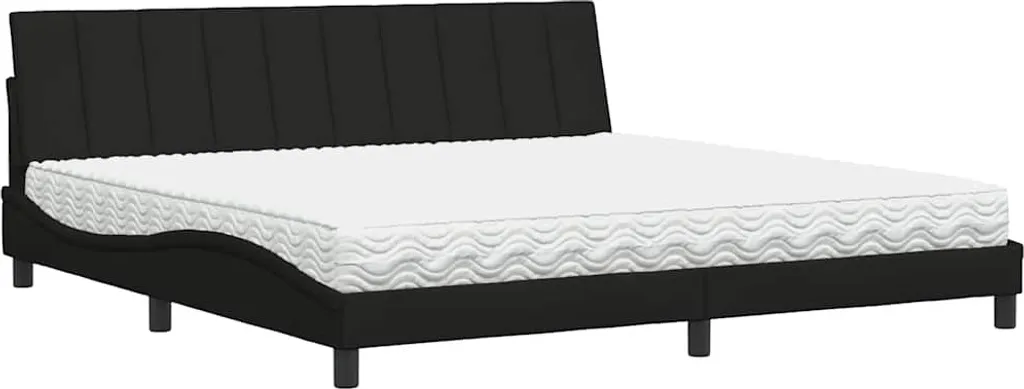 Dormez mieux avec le lit 200x200 cm Hanko noir et son matelas ergonomique