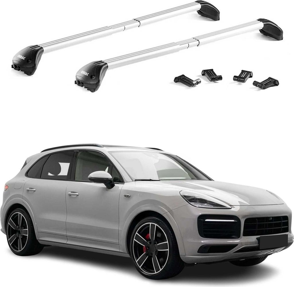 Dachträger für Porsche Cayenne PO536 2018-2025 Aluminium Silber 2 tlg ABE