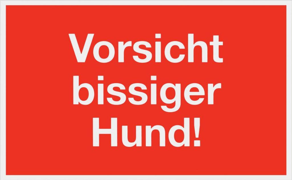 Hinweisschild "Vorsicht bissiger Hund" rot, 15 x 25 cm aus Produktbild 