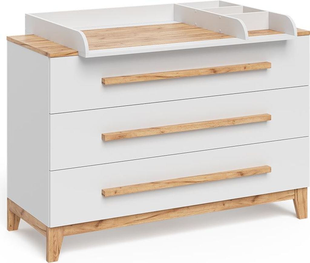 Wickelkommode Vitalispa Malia Weiß/Artisan 133.2 x 98 cm Produktbild 