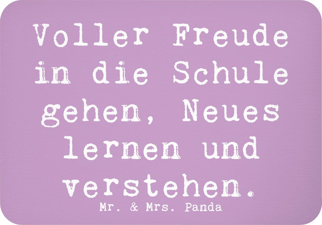 Mr. & Mrs. Panda magnet Spruch Schulanfang Freude - Lavendeltraum - Geschenk, wandmagnet, Hoffnung, Schule, Trost, verstehen, Kühlschrankmagnet, w...