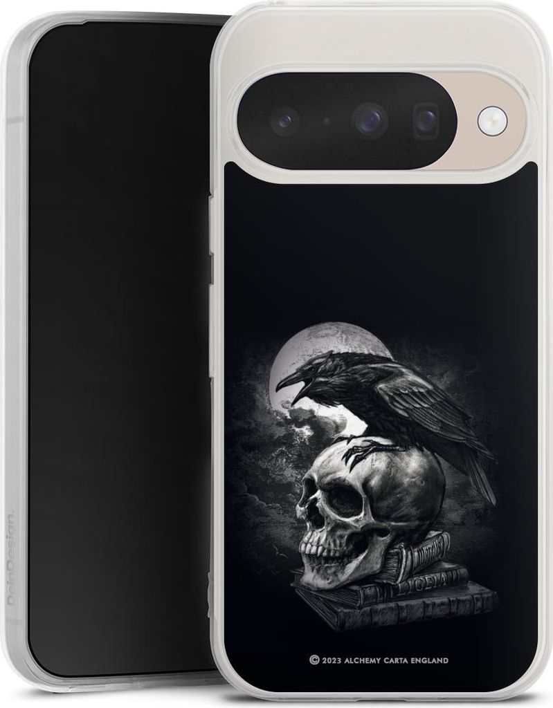 DeinDesign Handyhülle für Google Pixel 10 Pro Silikon Hülle Case Smartphone Schutzhülle Rabe Schädel Totenköpfe