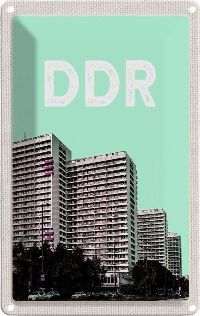 vianmo Blechschild 18x12 cm Deutschland DDR Zeit Hochhäuser Krieg Bildmotiv Reisemotiv Abenteuer Reisen Urlaub