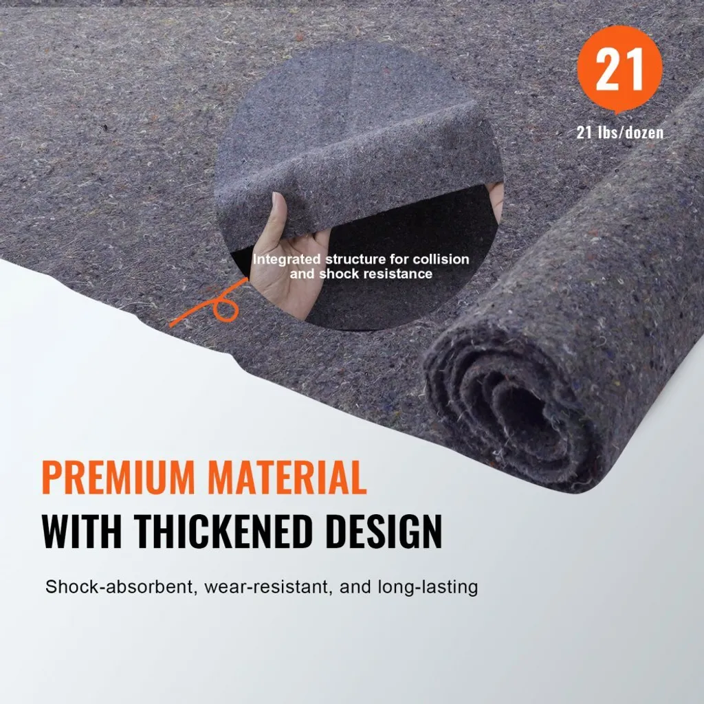 12x - Coperte per traslochi 1829x1372mm - Coperte per mobili in cotone riciclato - Coperte per stoccaggio - Coperte per traslochi - Coperte per trasporto - Coperte per imballaggio mobili - Coperte per imballaggio - Protezione per mobili - 3