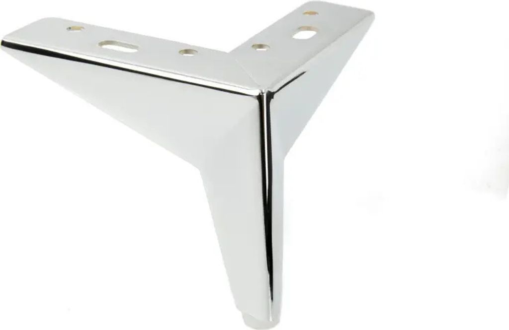 komodee, 4 Metall-Möbelfüße, silber, 10 cm