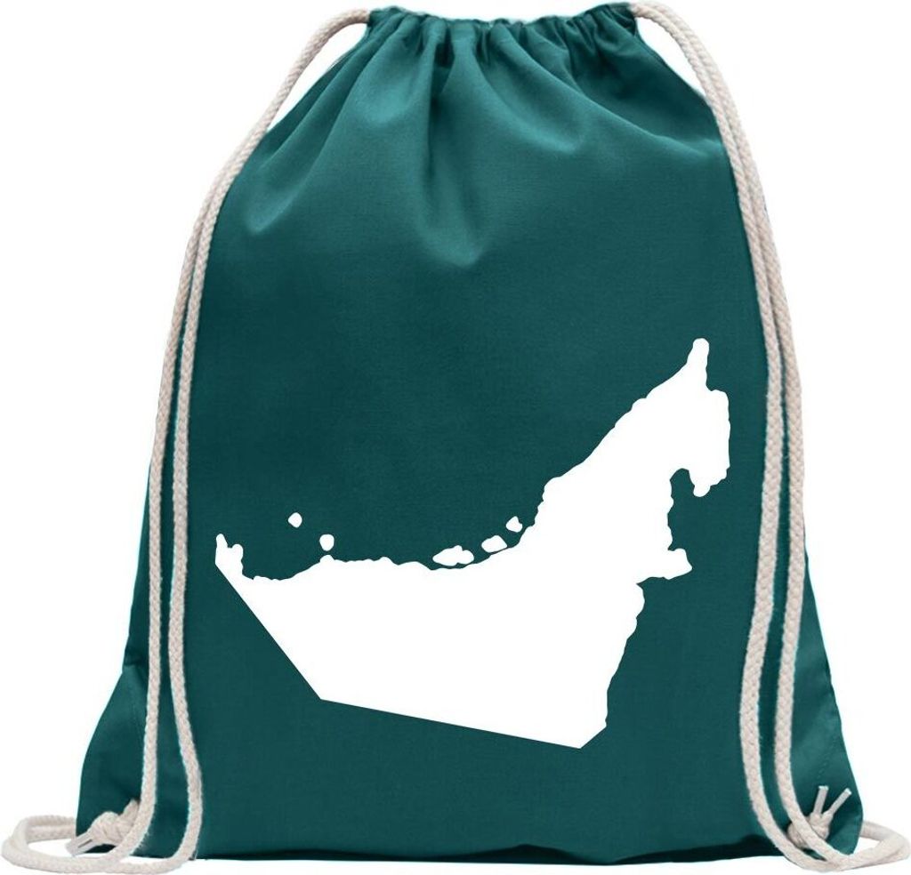 Kiwistar - Turnbeutel - petrol - Vereinigte Arabische Emirate - Fun Rucksack Sport Beutel Gymsack Baumwolle mit Ziehgurt