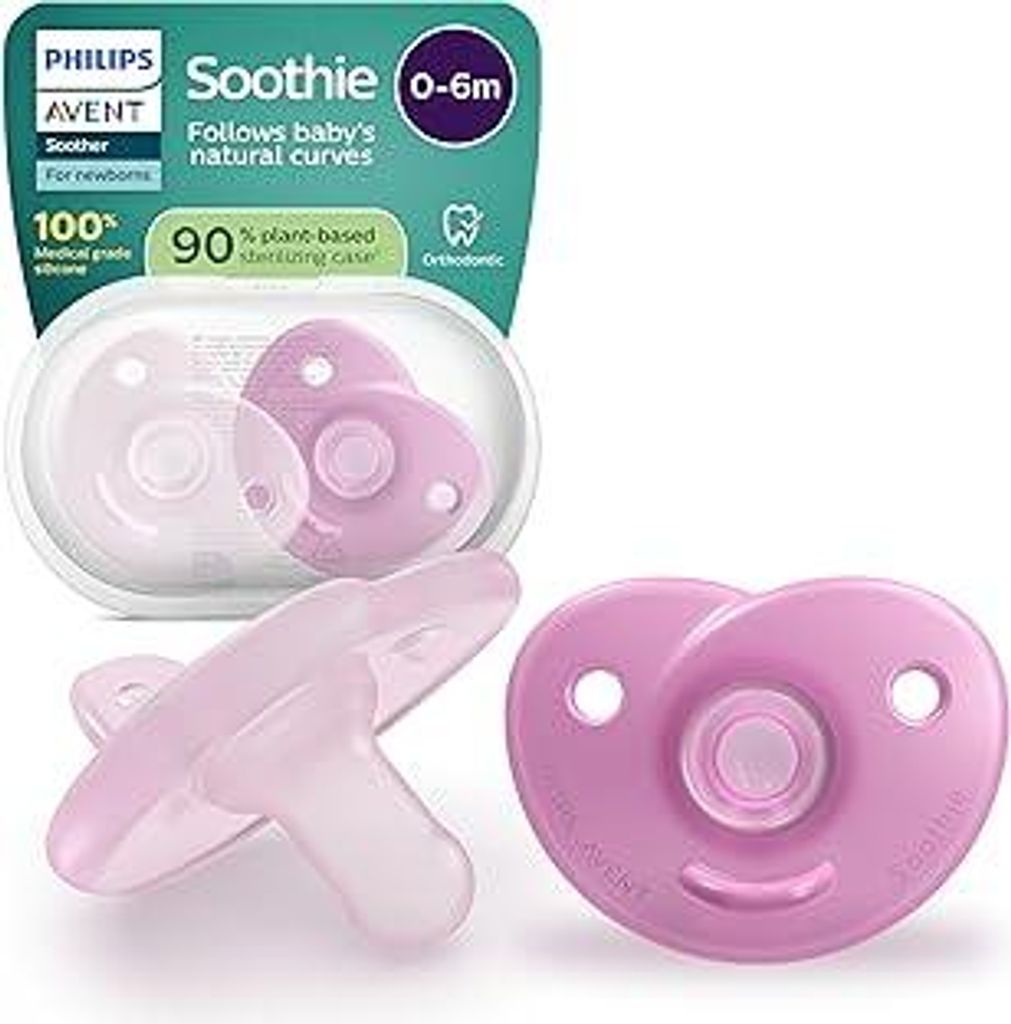 Philips Avent Soothie-Schnuller – einteiliges Silikondesign, für Neugeborene, flexibler Sauger, der den Druck auf Zähnen und Mund reduziert, BP...