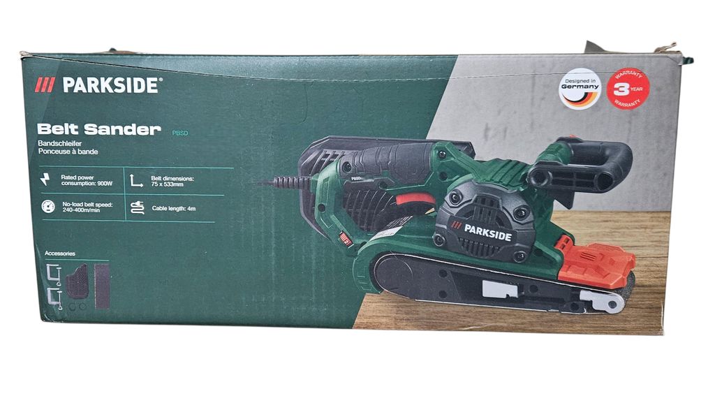 Szlifierka taśmowa PARKSIDE PBSD 900, 900 W, szlifierka Zdjęcie produktu 