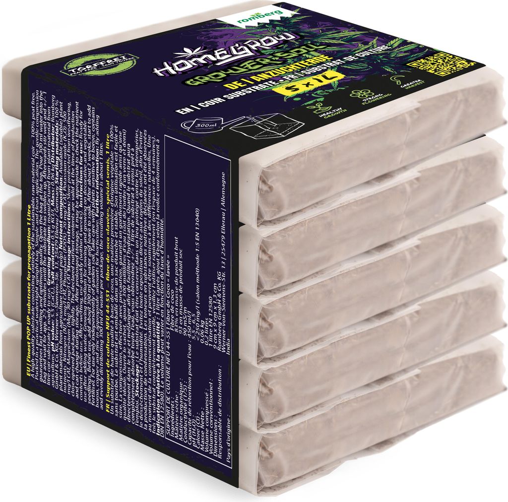 Romberg Grower Anzuchtsubstrat (5x1 Liter Kokossubstrat, natürliche Anzuchterde)