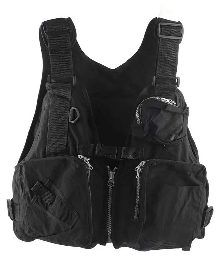 Gilet de pêche multipoches confortable avec sangle réglable en nylon