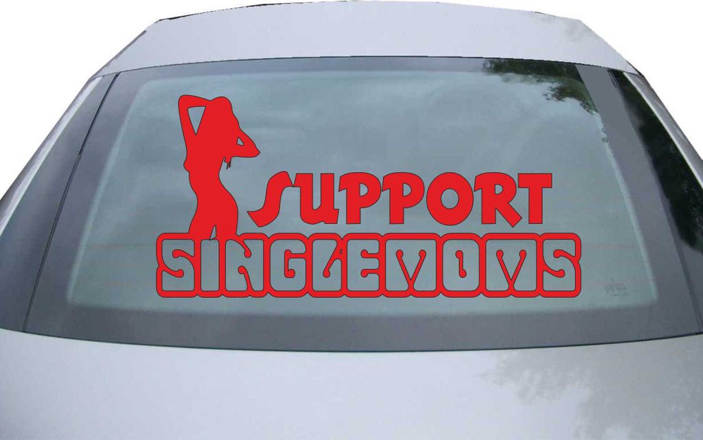 Indigos UG - Aufkleber Heckscheibe & Motorklappe DE2207 - rot - 600x285 mm - Support Single Moms - Auto Scheiben Fenster Heckklappe Tuning Racing J...
