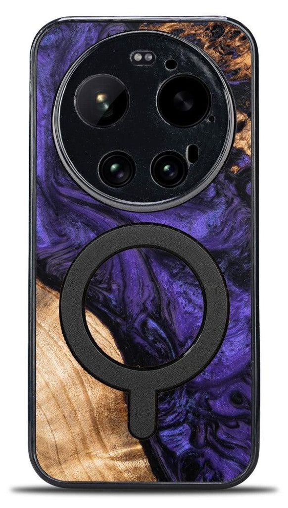 Holzhülle für Xiaomi 17 Ultra, Bewood Unique Violet für MagSafe