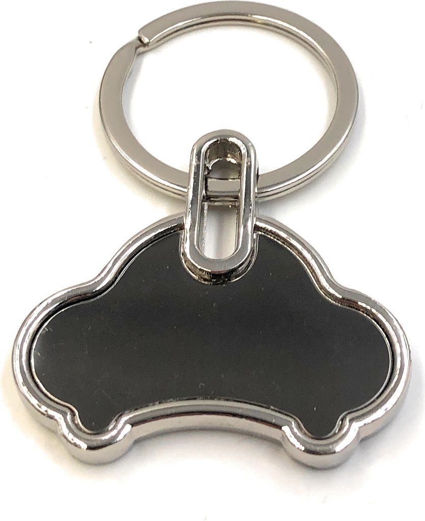 Onwomania Schlüsselanhänger Auto Form Rahmen Silber Metall Anhänger Charm