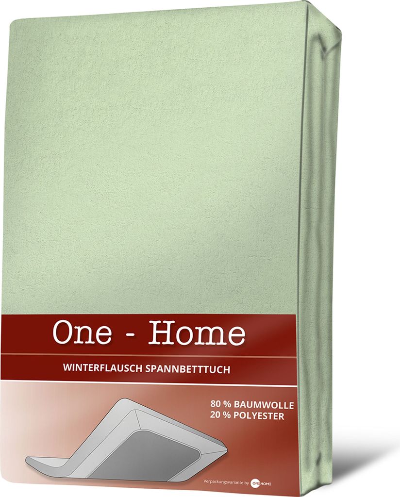 Winter Spannbettlaken 180x200 - 200x220 cm lind grün Boxspringbett Baumwolle