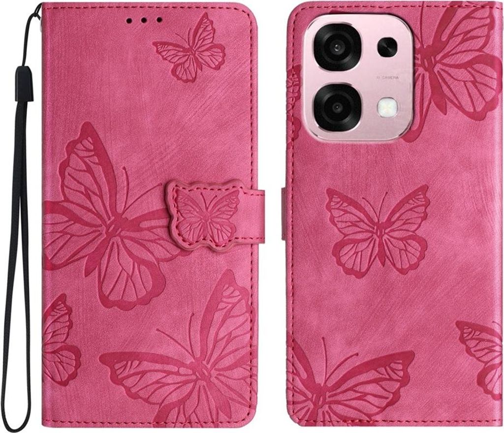 OPPO A6 Pro 5G Hülle - Coverup Schmetterlinge Klapphülle - Pink