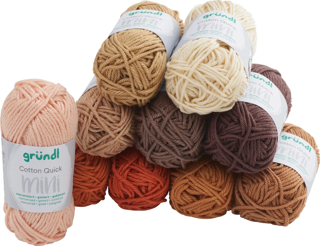 Gründl Coton Quick Mini Shades of Brown - Set de 10 fils de coton 15g