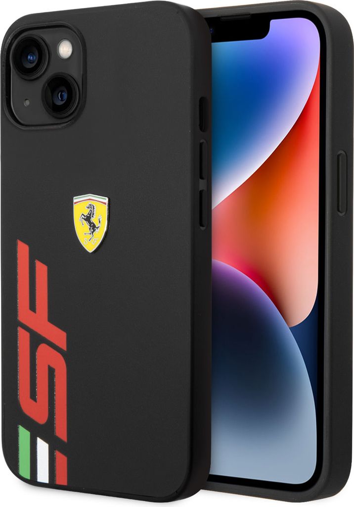 Ferrari iPhone 14 & 15 Plus Hardcase Backcover - Big SF Logo - Black