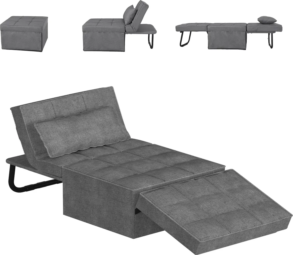 Lit d'Appoint Pliable pour Studio et Petit Salon, Fauteuil 1 Place Modulable