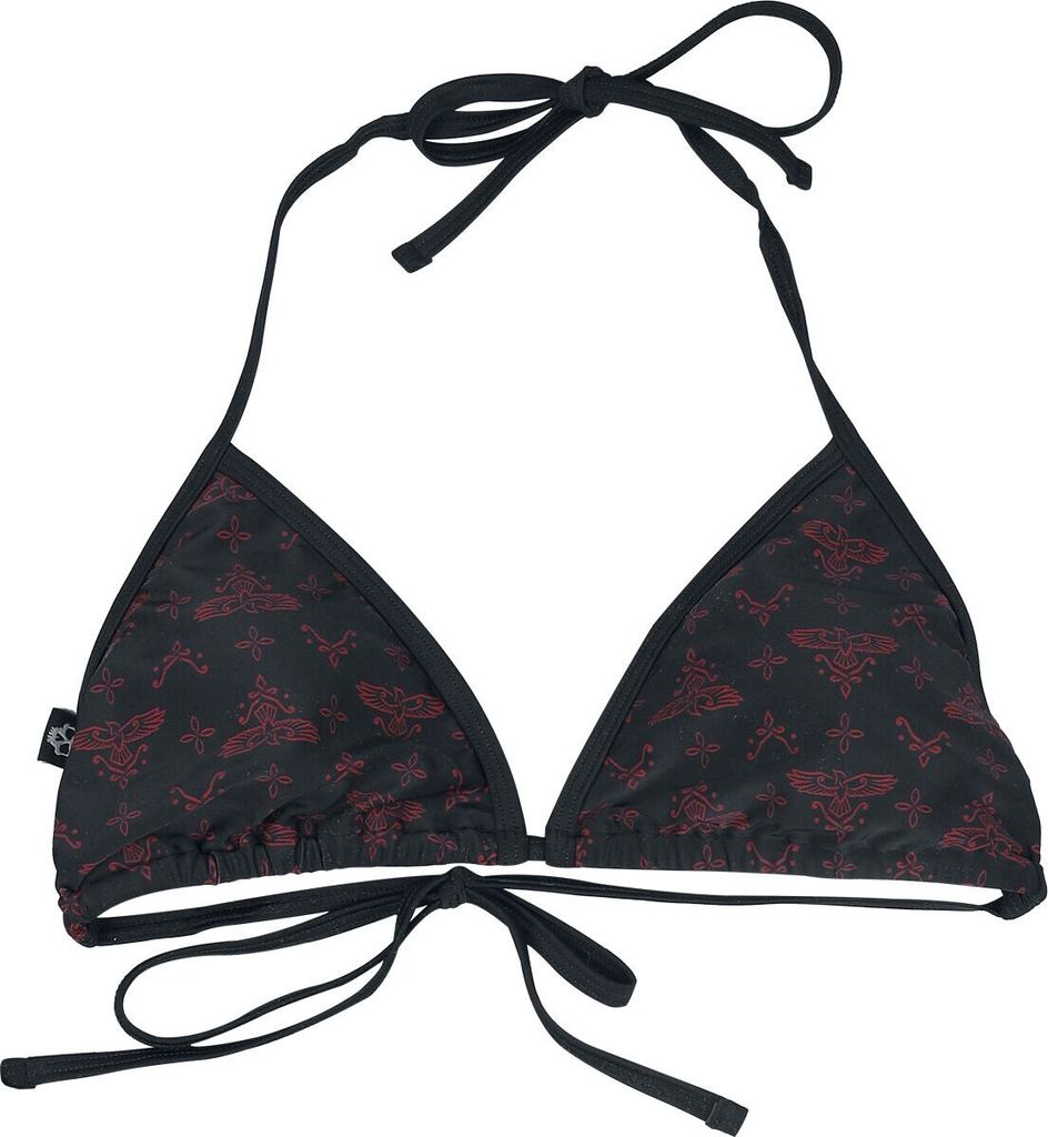 Black Premium by EMP Damen schwarzer Triangel-Bikini Mix and Match Oberteil mit herausnehmbaren Pads L