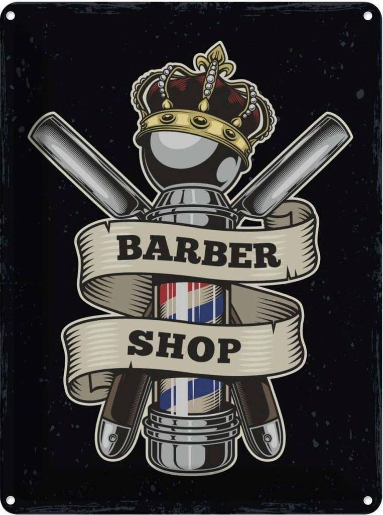 vianmo Blechschild 40x30 cm Barbershop Friseur Salon Haare