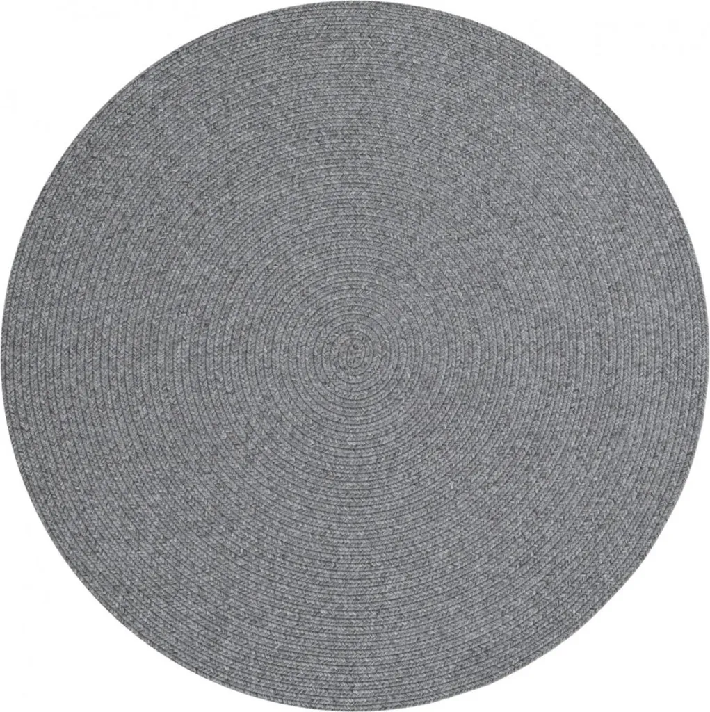 Tapis rond tressé gris clair 150x150 cm - Modèle 105551 Cercle Pièce