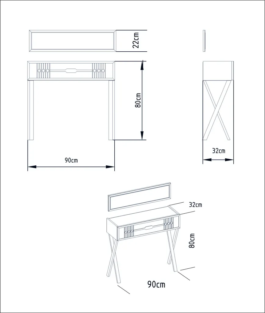 Buffet compact Frida blanc pour optimiser le rangement des petits espaces - 4