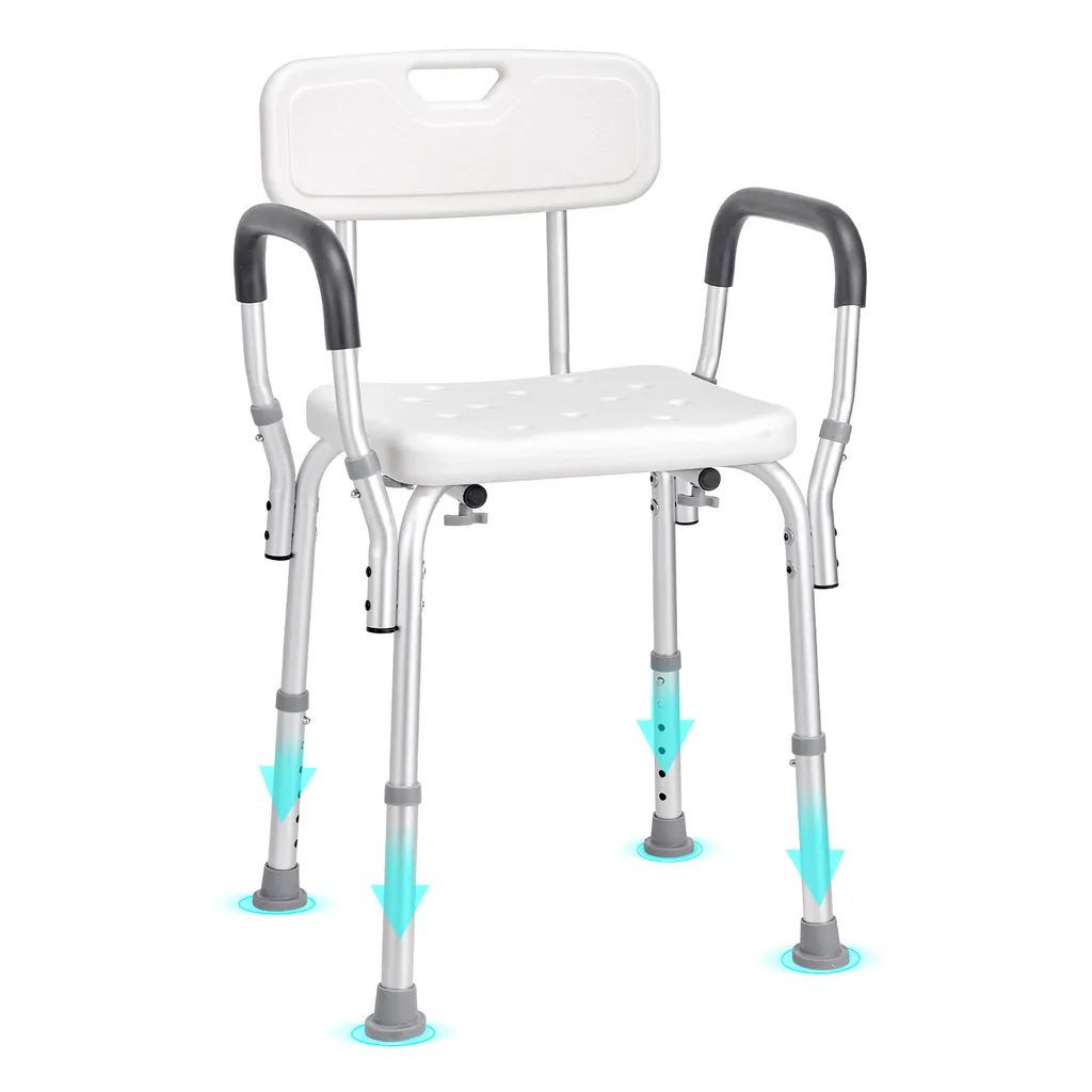 Chaise de douche ergonomique en aluminium - Tabouret de bain blanc