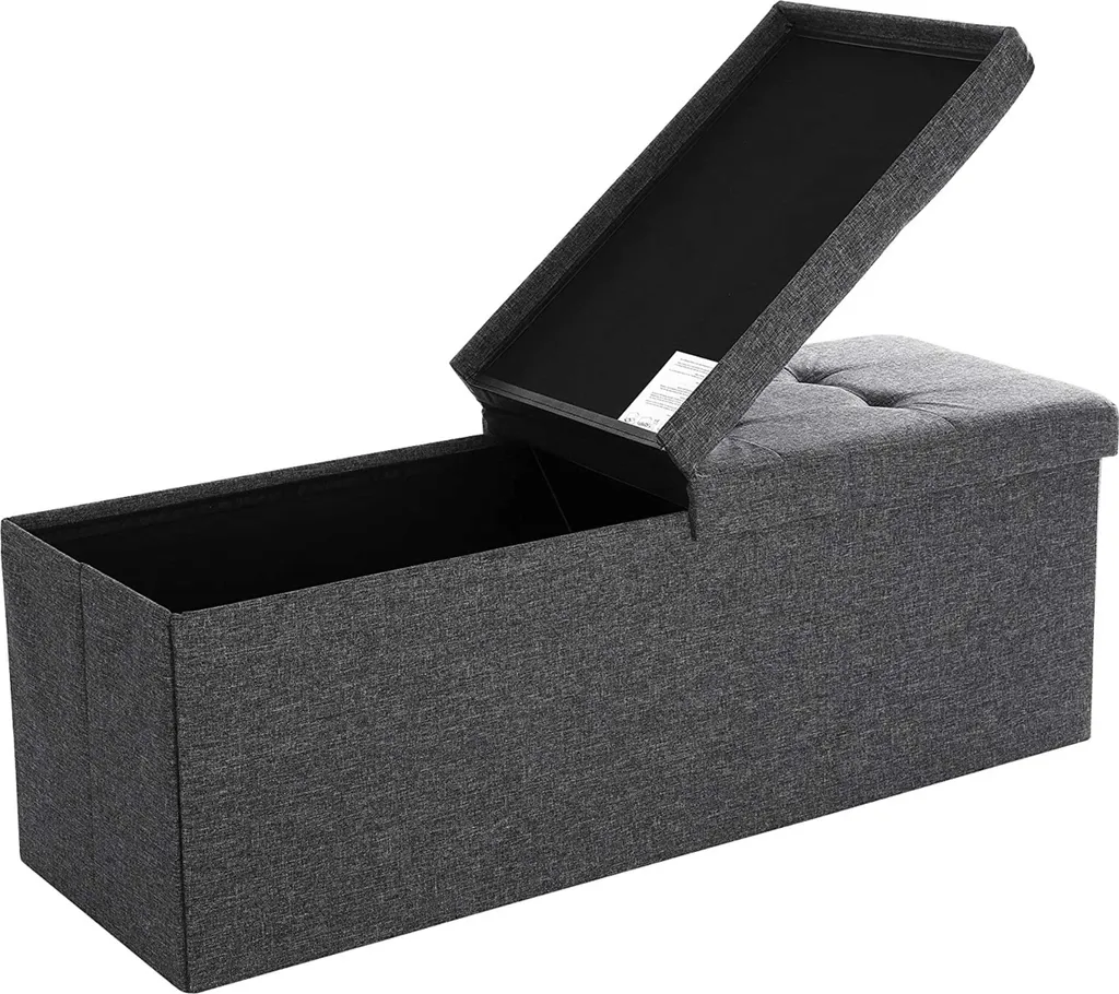 Ottoman de rangement 120 L pliable, banc robuste supportant 300 kg XXL