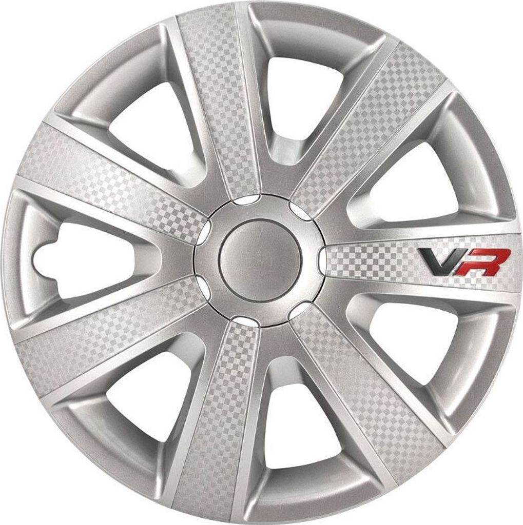 AUTO-STYLE Radzierblenden Set Radzierblenden VR 16-Zoll silber/carbon-look/logo